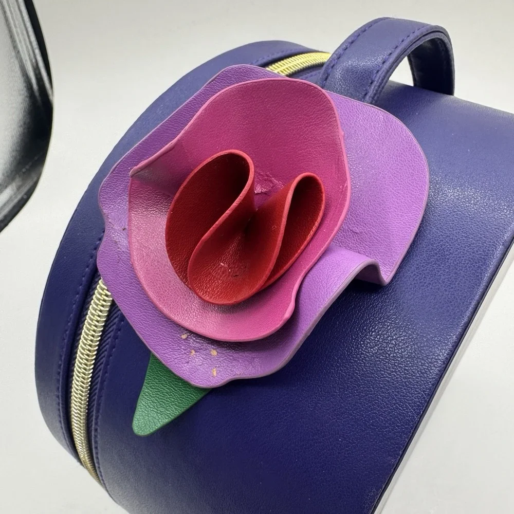 Marc Jacobs Lola Purple Vanity Hat Box Perfume Case Bag 3D Flower 8.5